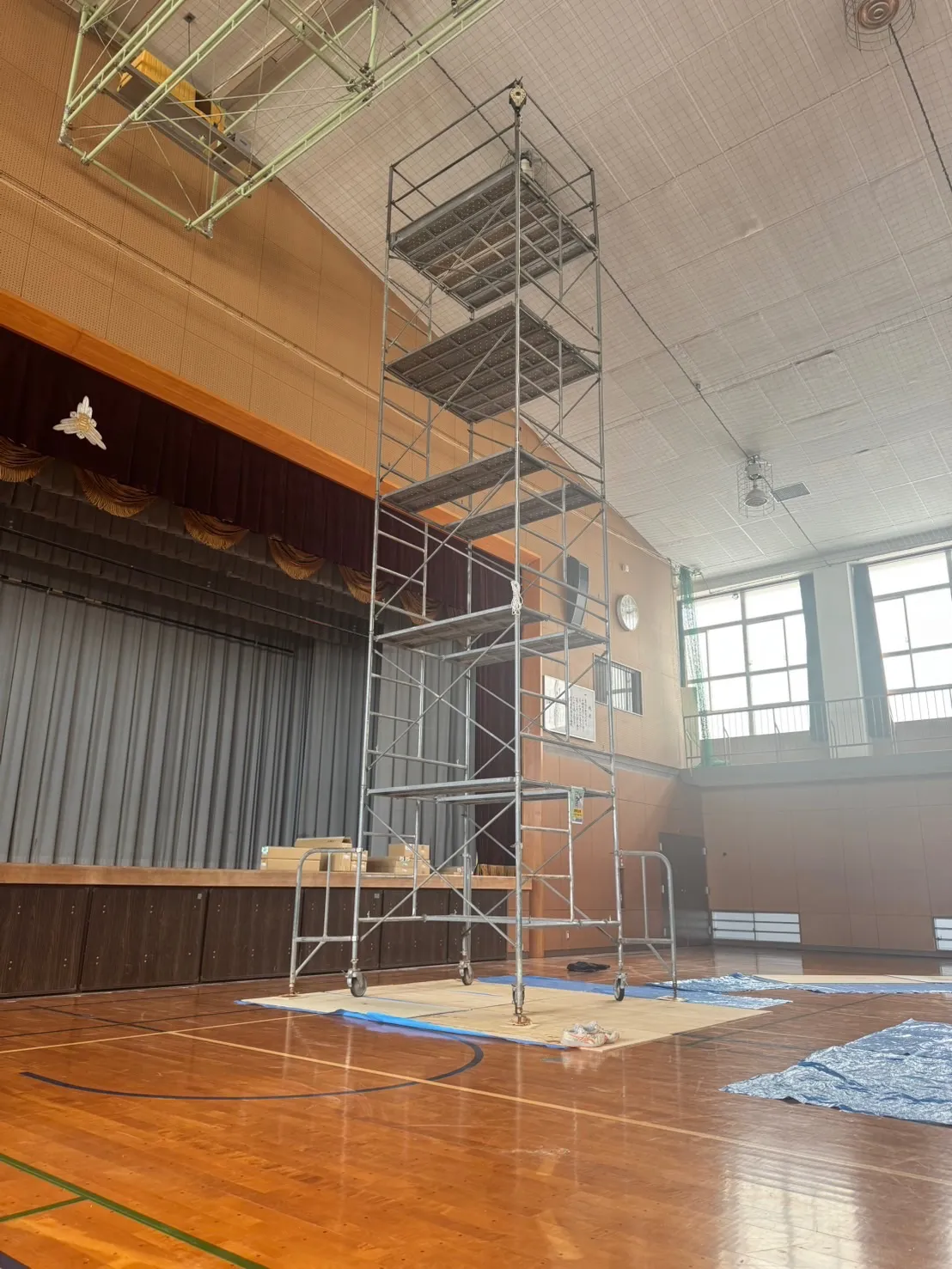 大竹高校 ローリング足場